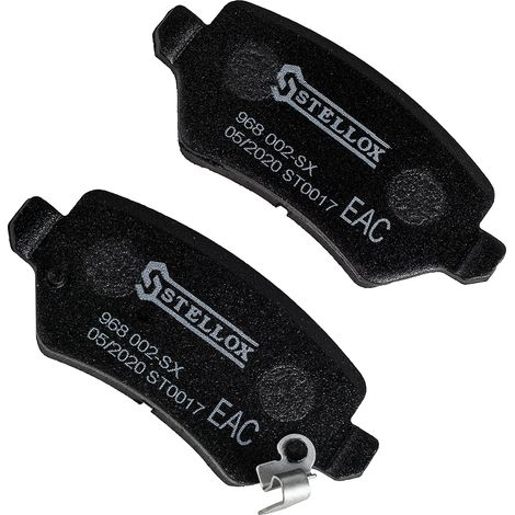 Set di pastiglie freno Stellox 968 002-SX per freni a disco (4 pezzi) - sensore di usura incluso - certificazione ECE-R90 - per autovetture (1/5)