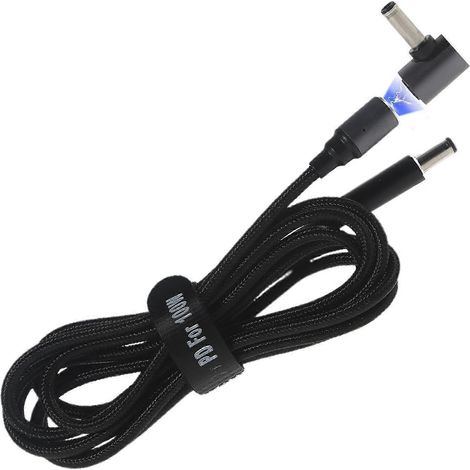 Câble d'alimentation magnétique 1,8 m pour ordinateur portable, connecteur 5,5x2,1mm vers 4,0x1,7mm compatible Lenovo Ideapad et Dell. (1/4)