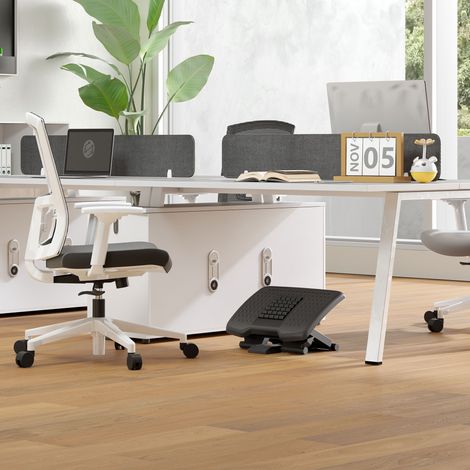Sgabello poggiapiedi ergonomico 36x11.7x47 cm, con rulli massaggianti, altezza regolabile, ABS nero (1/5)