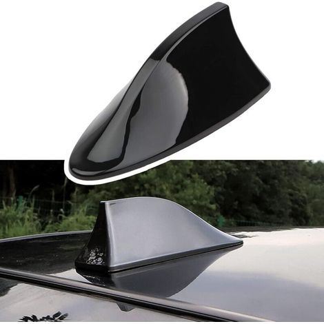 Antenne de toit étanche pour voiture – Aileron de requin noir – Amélioration signal radio FM/AM – Installation facile avec adhésif (1/5)