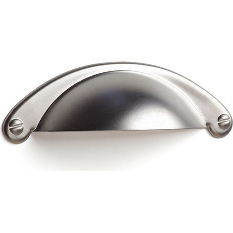 Concha de zamak con acabado níquel bisú, dimensiones:103x30x24mm y entrepuntos:64mm -