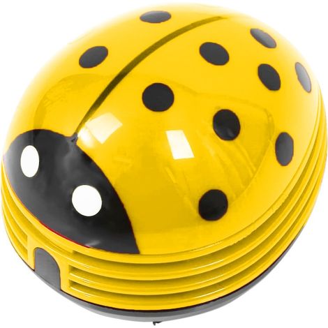 Mini aspirateur portable sans fil, type coccinelle, jaune, 10,5x8,5x6cm, charge rapide et fiable, transfert stable et performant (1/2)