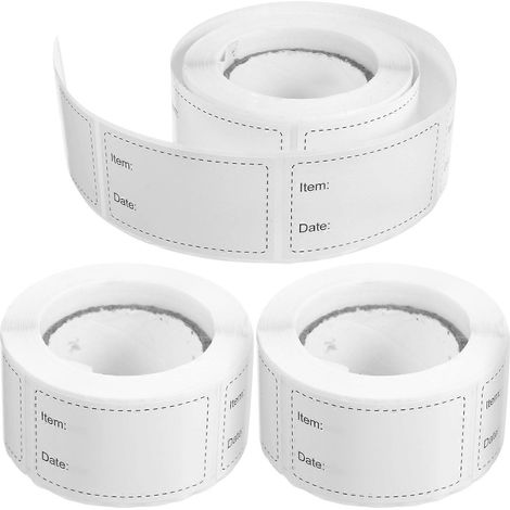 Rollen Lebensmitteletiketten, Aufkleber, Etiketten für Lebensmittelbehälter, abnehmbare Lebensmitteletiketten, Klebeetiketten-5x3x0.1cm-White (1/3)
