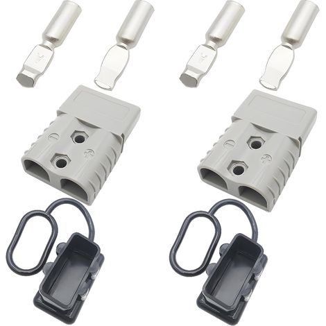Connecteur Batterie, 120A 600V Kit de Prise de Connecteur de Déconnexion Rapide de la Batterie, Pour Voitures Camionnettes Motos (gris) (1/5)