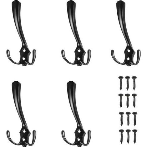 Perchero de pared negro - juego de 5 piezas. (1/5)
