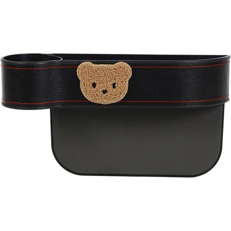 (Black Driver) Boîte de rangement de voiture 1 pièce, organisateur latéral de siège, porte-gobelet, en cuir multifonctionnel, combleur d'espace entre les sièges, accessoires de voiture (1/5)