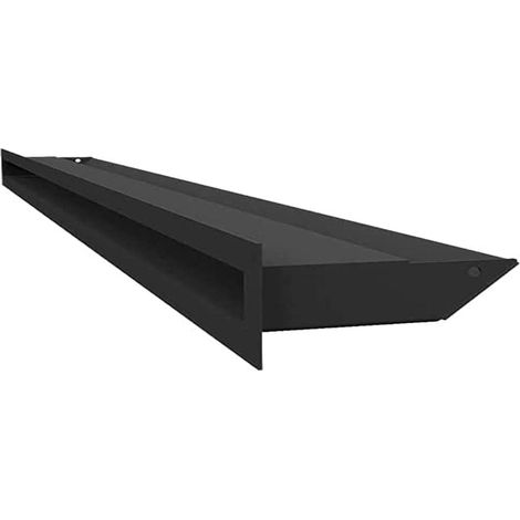 KRATKI griglia di ventilazione AIR Griglia aria calda 6 x 100 cm Nero Griglia di scarico per ventilazione camino Presa d'aria con un angolo di 45 gradi resistente al surriscaldamento (1/4)