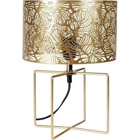 Lampe métal ajouré Calathéa doré (1/5)