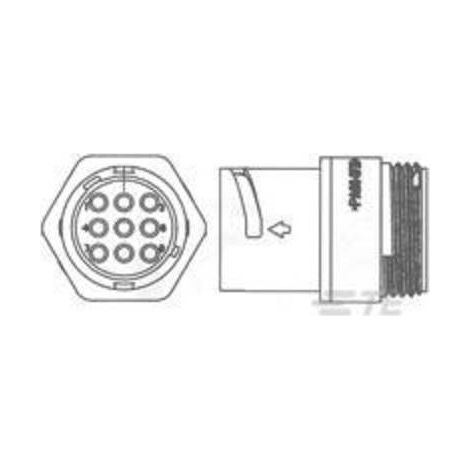 TE Connectivity 1445825-3 Connettore circolare Spina Tot poli: 9 Serie (connettore circolare): CPC 1 pz.