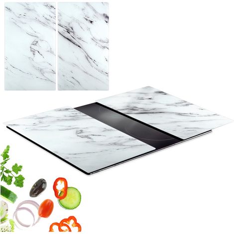 2 tablas de cortar de cristal para cocina, tapa para vitrocerámica, 60x52 (1/5)