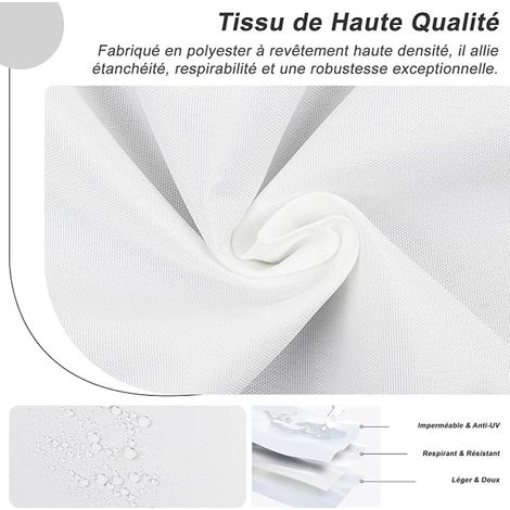 Rectangular Shade Sail 1.5 x 3 m Polyester with Eyelets and Rope Included Patio, Garden, Balcony, Pergola White (1/4)
