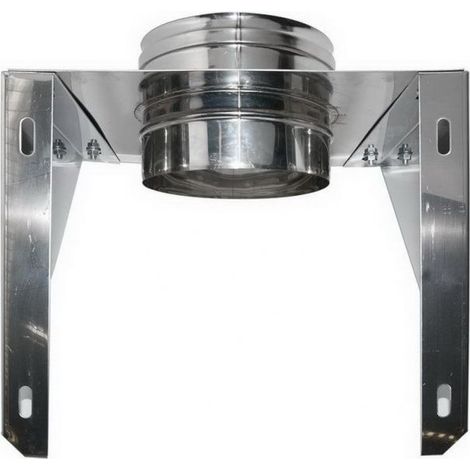 Canna fumaria parete doppia coibentata inox supporto murale aperto   dn 130/180