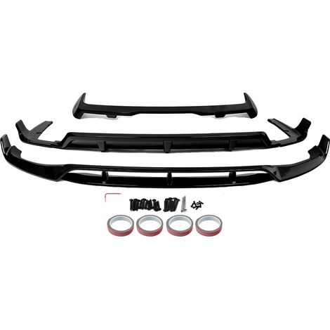 Kit de carrocería, compatible con BMW X7 G07, alerón delantero, difusor trasero, negro brillante. (1/2)