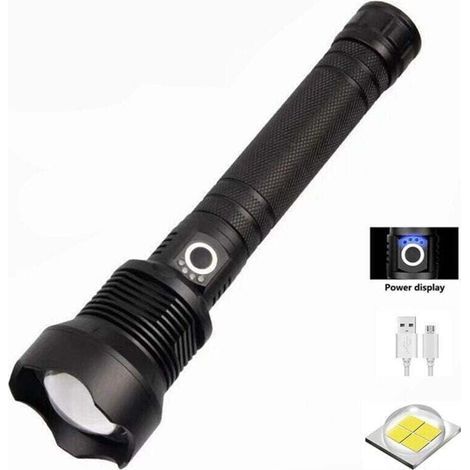 Lampe torche LED 90000 lumens la plus puissante lampe torche USB 26650 xhp70 xhp50 chasse P70 Flashlight (1/4)