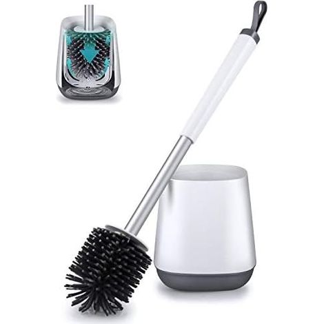 Cepillo De Limpieza Para Inodoro MINKUROW Escobilla Y Soporte Para Inodoro Base Desmontable Fácil Instalación Para Baño (1/4)
