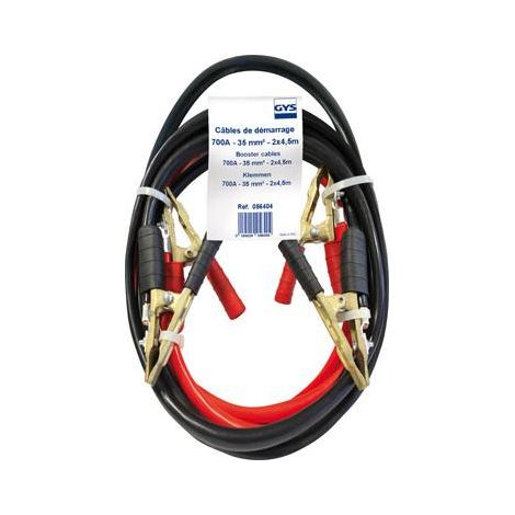 GYS – Câble de démarrage 700A 2x4,5m – Pinces en laiton pur – Modèle professionnel pour VL et Plde 4L à 7L