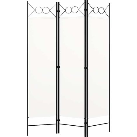 vidaXL Paravento a 3 Pannelli Bianco 120x180 cm (1/5)