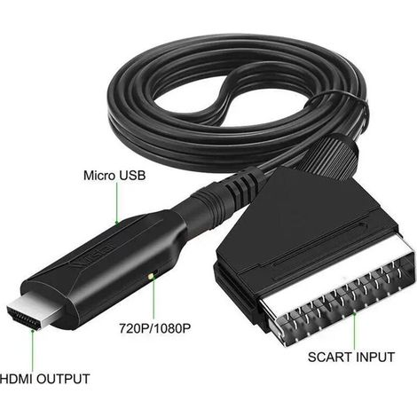 Convertisseur Péritel vers HDMI Résolution 1080p Compatible HDTV Moniteur Projecteur PS3 Xbox Blu-ray Décodeurs TNT -ULISEM (1/4)