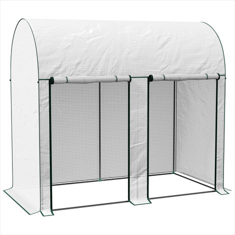 Serre de jardin 2 m² avec 2 portes zippées enroulables bâche PE (1/5)