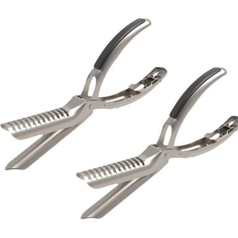Two silver-plated tools for skinning ribs (22 x 7 cm each), for grilling ribs. A kitchen essential. (1/5)