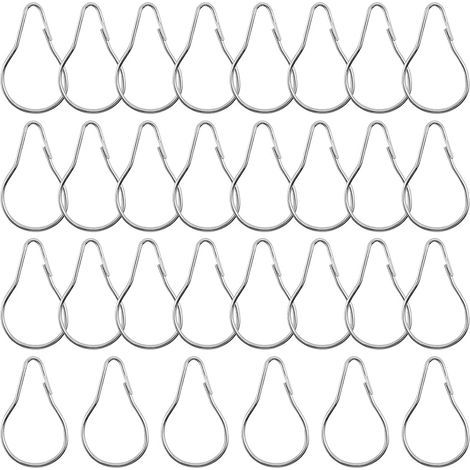 30 Stück Gardinenringe, Duschringe, Metallgardinenringe, offene Gardinenringe, für Gardinen, Duschstangen (Silber) (1/5)