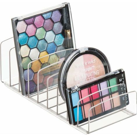 rangement pour cosmétiques en plastique – rangement maquillage à 9 compartiments – boîte de rangement pour la table à maquillage ou l'armoire – transparent (1/4)