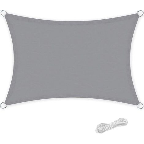 Ineasicer Voile d'ombrage, imperméable rectangulaire 2 x 3 mètres pour Jardin & terrasse,95% Une Protection des Rayons UV, Gris