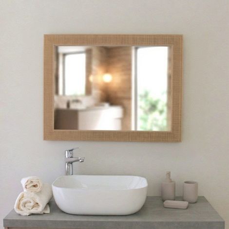 Miroir Rectangulaire Réversible Mdf Crème Cuivrée 62,5X82,5 Cm (1/5)