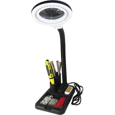 Lampe de Bureau LED avec Loupe Grossissement Éclairage Précision Soudage Lecture (1/3)