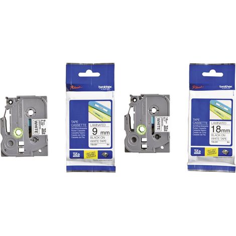 Brother TZe-221 + TZe-241 Cassetta nastro Kit da 2 Colore Nastro: Bianco Colore carattere: Nero 9 mm, 18 mm 8 m (1/5)