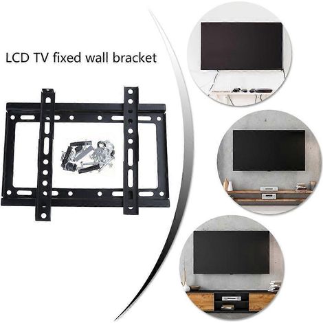Support mural pour téléviseur compatible avec la plupart des téléviseurs de 14 à 42 pouces. Support mural discret. (1/4)
