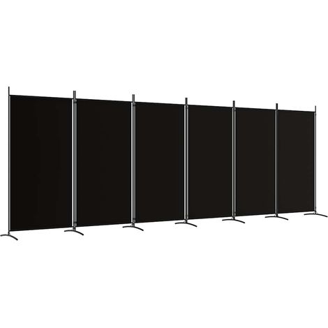 Cloison de séparation 6 panneaux Noir 520x180 cm Tissu (1/5)