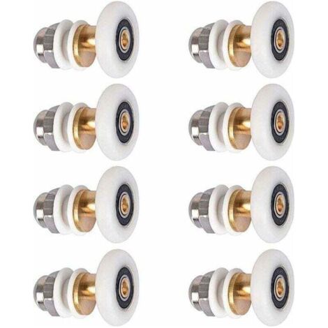 8 piezas de ruedas de rodillo de 25 mm para puertas de ducha, rodillos para puertas correderas de ducha, ruedas de repuesto para puertas correderas.