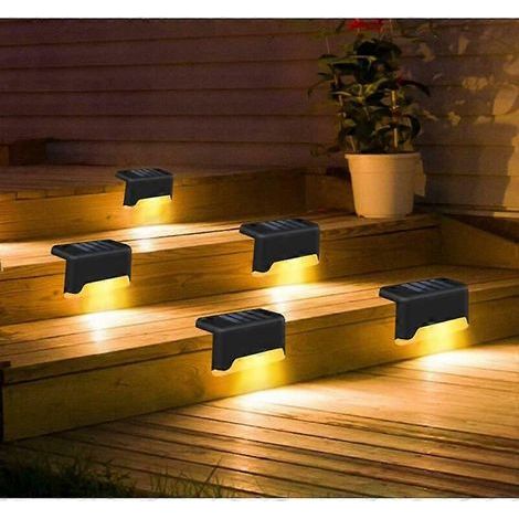 Lampes de marche, appliques murales solaires LED, lampes d'escalier étanches pour intérieur et extérieur, lampes de clôture (lot de 4) (1/5)