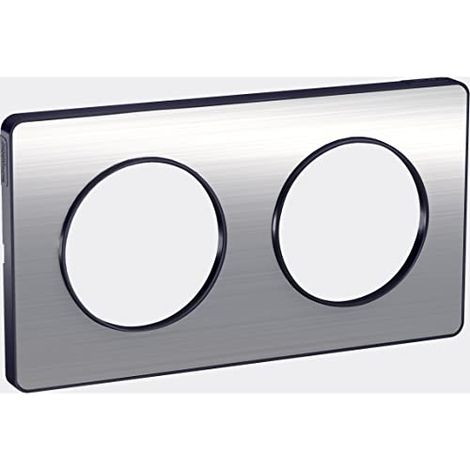 Placca interruttore Schneider Electric odace touch alluminio spazzolato 2 posti