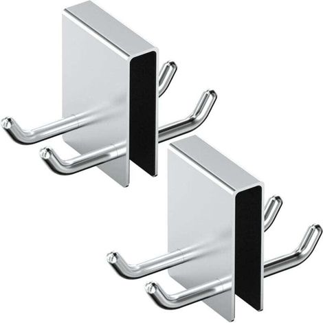 XU Edelstahl-Duschhaken (2er-Pack) mit Schwammschutz, silberfarben - KZQ