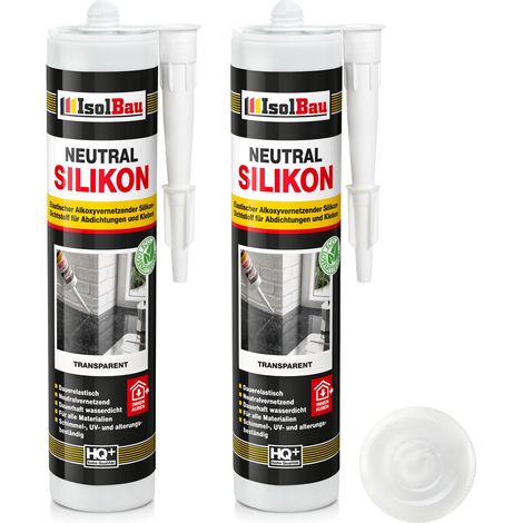 Neutralsilikon Naturstein Silikon Marmor Sanitär Inn/Auß 2 x 300ml Transparent (1/5)