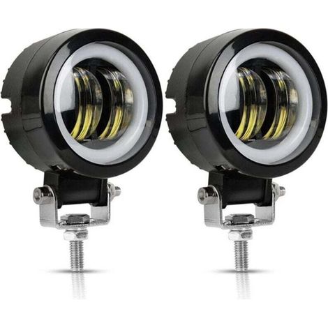 2 pièces moto led travail lumière phare led 20w antibrouillard avec ouverture voiture LED ange eye projecteur