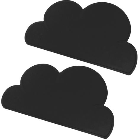 2er-Pack Kinder-Platzsets in Wolkenform, Silikon, wasserdicht, wärmeisolierend, Schwarz (1/5)