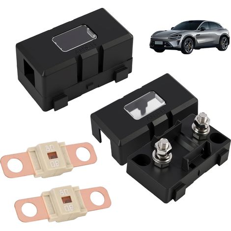 2 Pièces Fusibles Midi 80A et Porte-Fusibles, Fusible Voiture, Tension 12V-58V, Compatible avec Voitures, Camions, Véhicules de Construction, Bus, Caravanes (1/5)