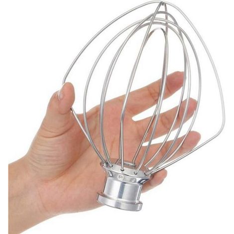 Fouet - Acier Inoxydable - Pour Robot Cuisine KitchenAid 4,3 L Et 4,8 L Tête Inclinable - Compatible Artisan Classic Ultra - 2 Pièces (1/5)