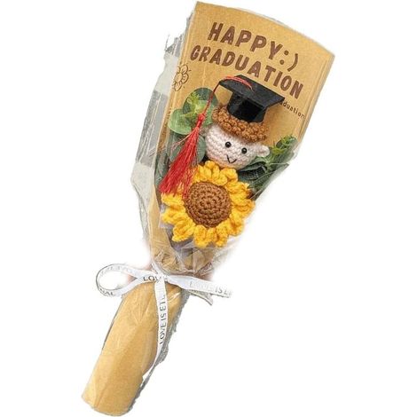 Bouquets de tournesols tricotés à la main avec fils robustes pour décoration de maison et fête (1/4)