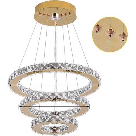 Lampadario di cristallo, altezza regolabile, con funzione di controllo remoto. (1/2)