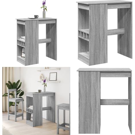 vidaXL Bartisch mit Regal Grau Sonoma 90x47,5x103,5 cm Holzwerkstoff (1/5)