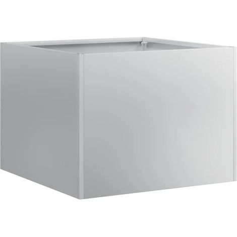 Jardinière carrée moderne pour jardin balcon terrasse 40 x 40 x 30 cm en acier galvanisé gris