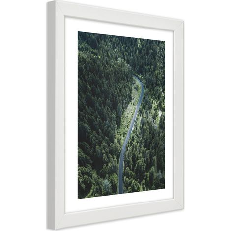 Quadro con cornice, Strada nella foresta - 60x90 (1/5)