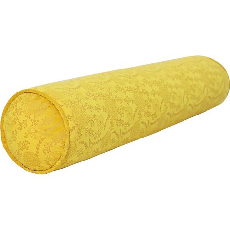 VERCART Komfort Nackenrolle, Runde Bolster Kissen, Zierkissen, Yoga Rolle, Sofakissen, Nackenkissen, Kissenrolle als Couchkissen, Zylinderkissen, Samt Gelb, 100 x 20 cm (1/5)