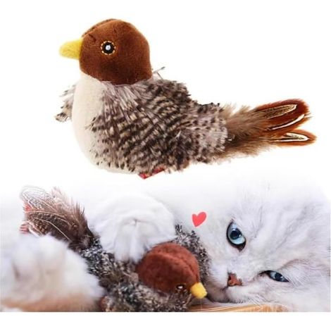 Jouet pour Chat Pets,Pets Chirping Bird, Jouet pour Chat Oiseau gazouillant Ailes battantes,Jouet interactif Chat Oiseau (1/5)