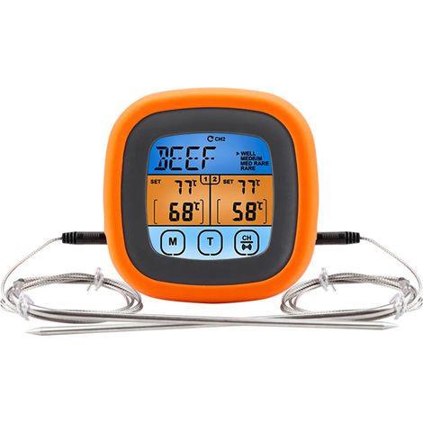 Thermomètre numérique pour viande, grill et cuisson des aliments, avec 2 sondes, pour four, barbecue et mijotage.-AquaForge (1/5)