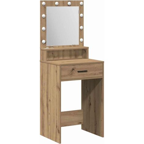 Maison Exclusive - Mesa Tocador con cajón Roble artesanal 50 x 41